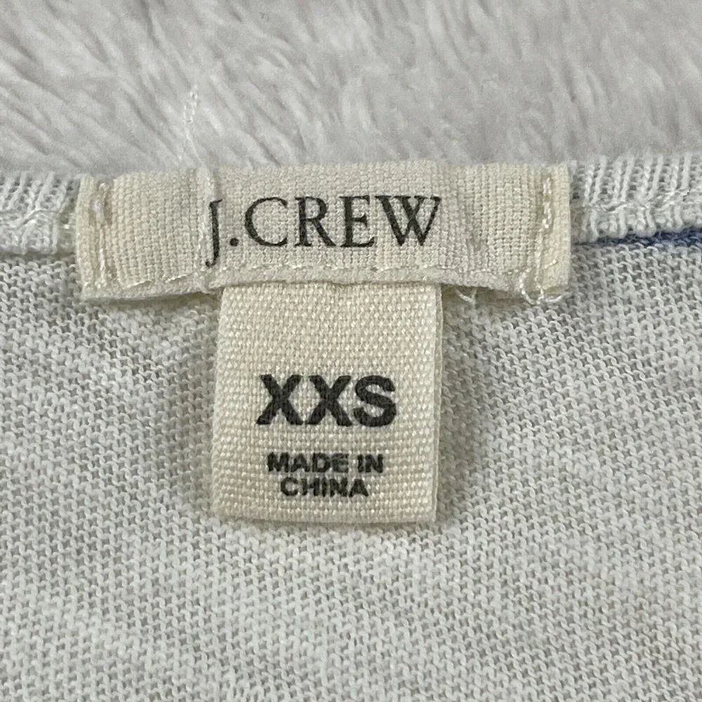 J Crew Nautical Stripe Top Womens XXS Blue White 3/4 Sleeve Sailor‎ Light Tee LS